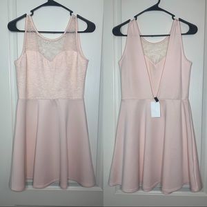 Sexy V-Back Light Pink Dress